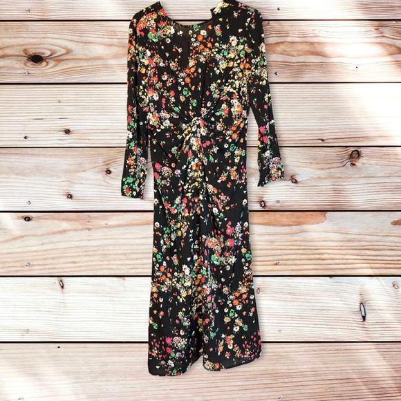 H&M knot front floral midi dress